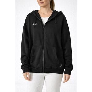 Comfrt Black Zip Up Hoodie M Heavyweight Fleece Oversized Minimal Streetwear